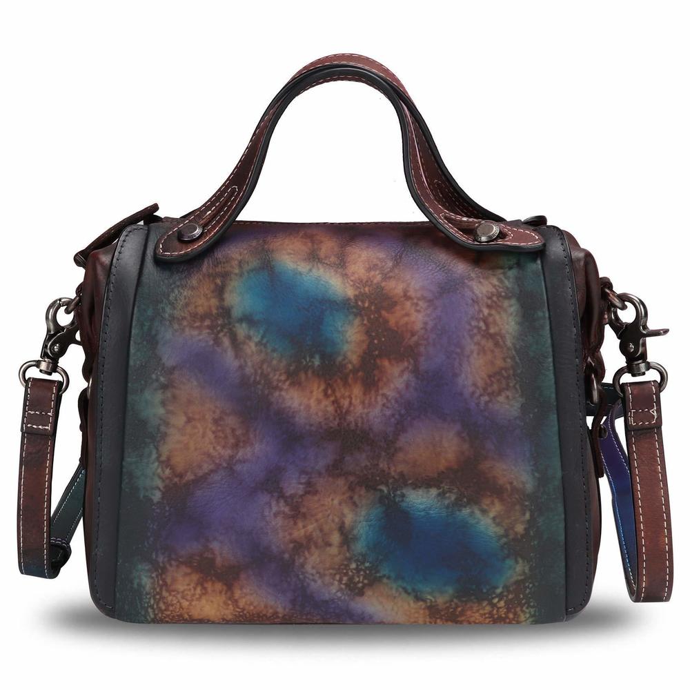 Genuine Leather Satchel Purse Retro Handmade Top Handle Handbag :D